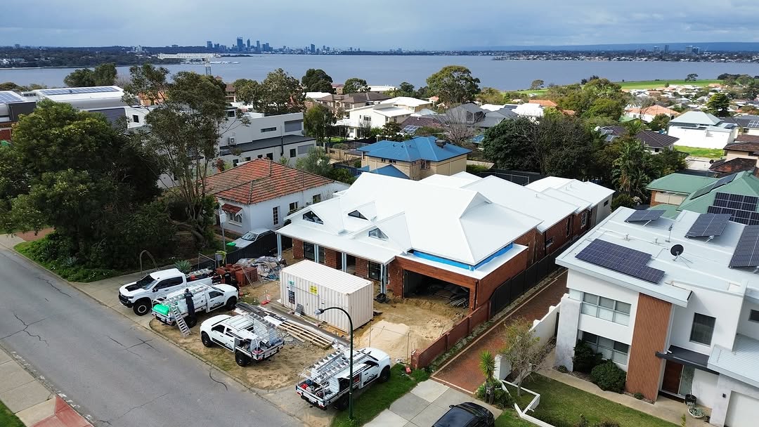 A large roofing job pushed through wet weather in Perth